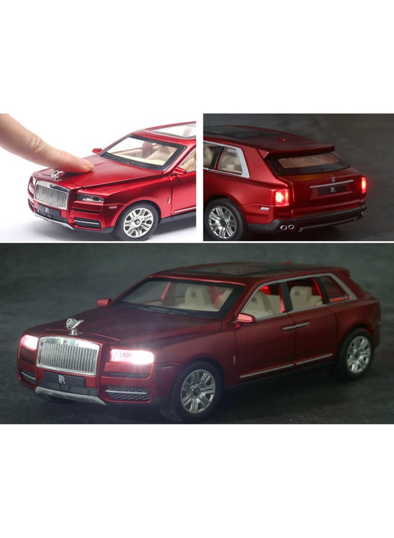 1/24 Red - Cullinan Exquisite Car Model Rolls-Royce Cullinan Model Car, Zinc Alloy Pull Back Toy Car With Sound And Light, Suitable For Kids Boys Girls Gift.