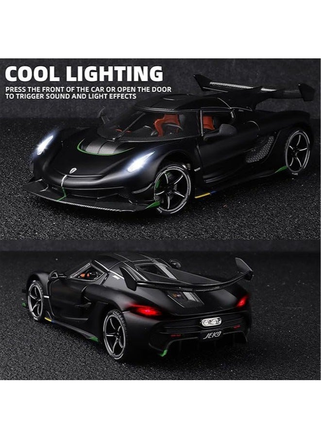 1:24 Koenigsegg Jesko Supercar Alloy Diecast Car Model Sound and Light Pull Back Children's Toy Collectibles Birthday Gift