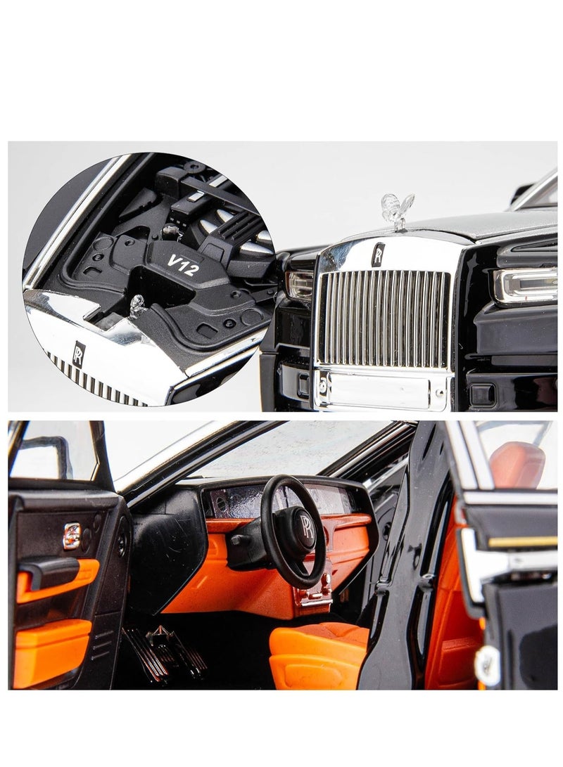 1/18 Scale Rolls-Royce Phantom Diecast Car with Sound and Light Features, Perfect Gift for Kids and Car Collectors