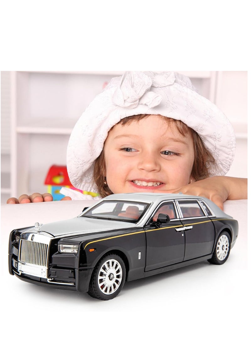 1/18 Scale Rolls-Royce Phantom Diecast Car with Sound and Light Features, Perfect Gift for Kids and Car Collectors