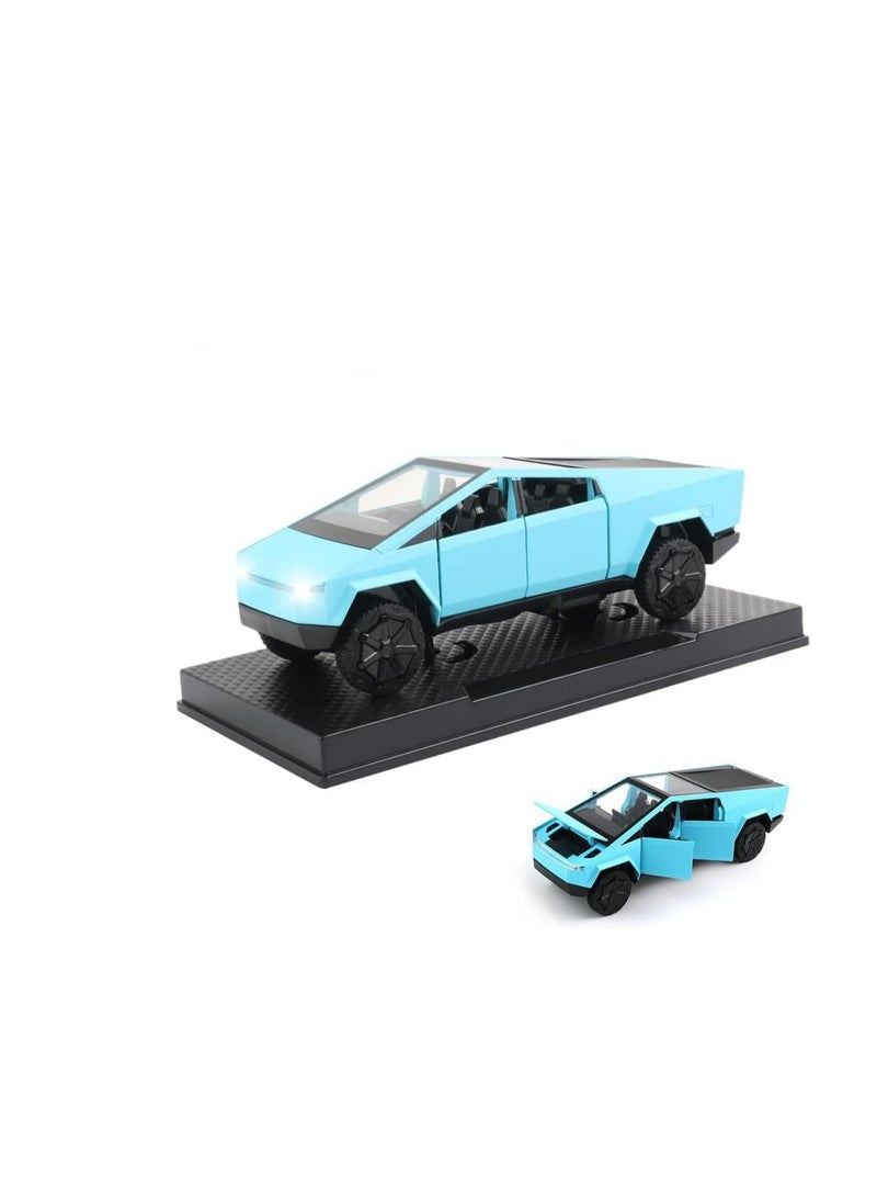 1/32 Blue Toy Truck Pickup Truck Suv Alloy Car Model Diecast Metal Toy Truck Model Simulation Sound Light Gift Boy Girl