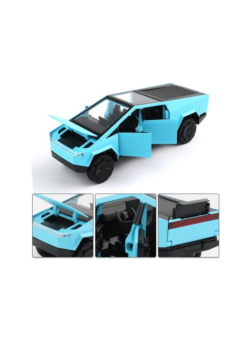 1/32 Blue Toy Truck Pickup Truck Suv Alloy Car Model Diecast Metal Toy Truck Model Simulation Sound Light Gift Boy Girl