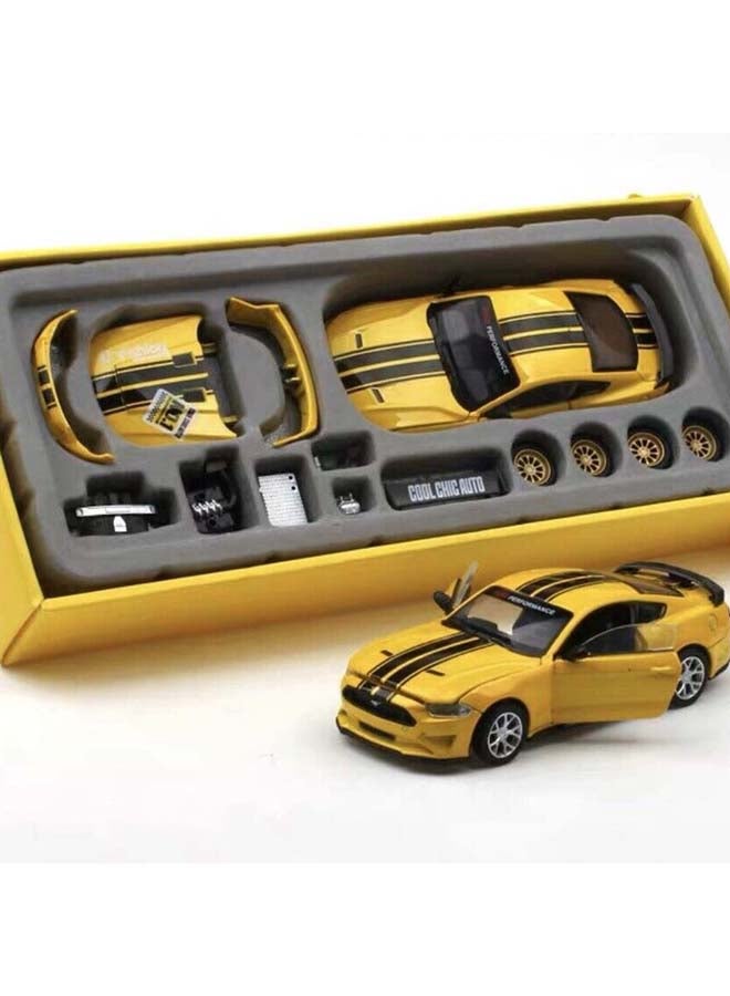 Ford Mustang GT DIY  Yellow | DieCast Replica, Ultimate Collector's Item, Muscle Cars | Toy Car, Make Your Own Race Car  DIY Collection | Size  1:42, For Kids 3+