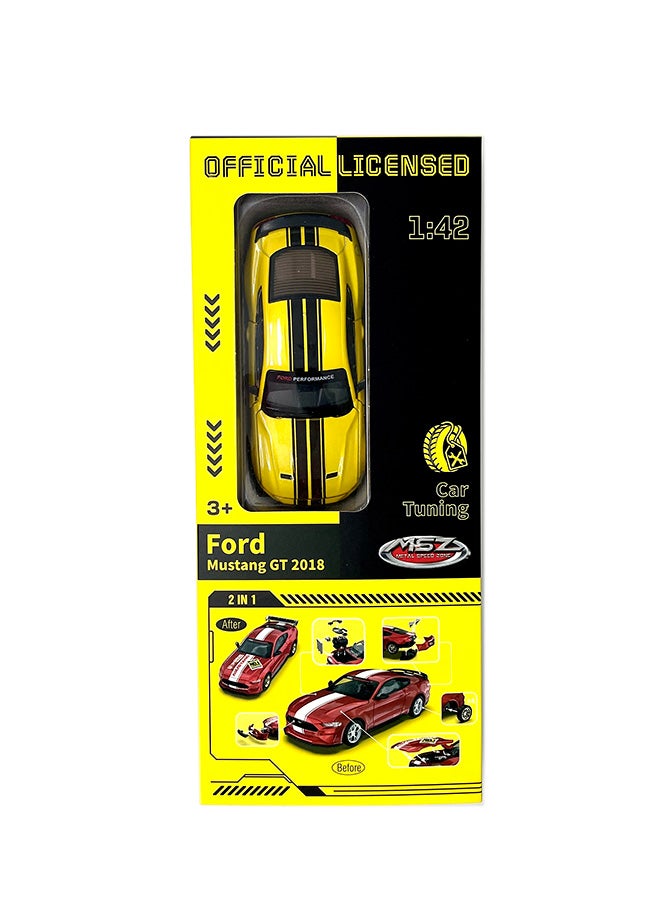 Ford Mustang GT DIY  Yellow | DieCast Replica, Ultimate Collector's Item, Muscle Cars | Toy Car, Make Your Own Race Car  DIY Collection | Size  1:42, For Kids 3+