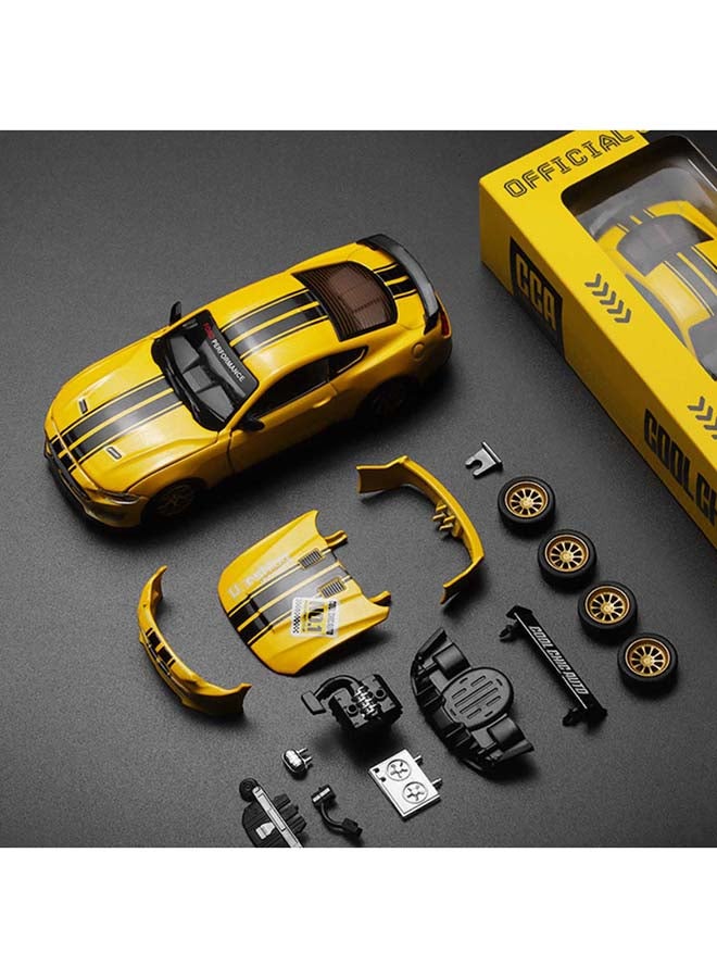 Ford Mustang GT DIY  Yellow | DieCast Replica, Ultimate Collector's Item, Muscle Cars | Toy Car, Make Your Own Race Car  DIY Collection | Size  1:42, For Kids 3+