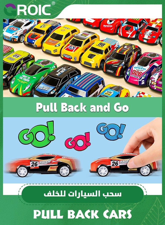 50 Pack Pull Back Toy Cars with Storage Box, Back to Force Toy Cars, Alloy Cast Mini Die-Cast Race Cars Vehicles Bulk, Party Favor Race Cars Toys, Best Gifts for Toddlers