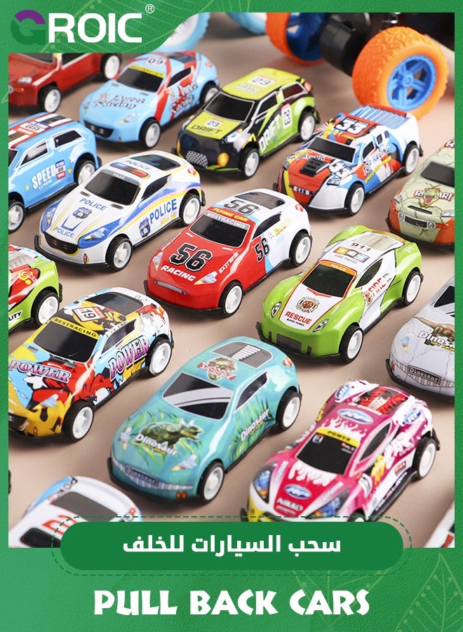 50 Pack Pull Back Toy Cars with Storage Box, Back to Force Toy Cars, Alloy Cast Mini Die-Cast Race Cars Vehicles Bulk, Party Favor Race Cars Toys, Best Gifts for Toddlers