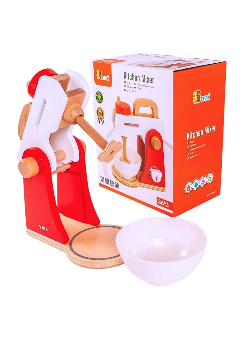 Wooden Kitchen Mixer Pretend Play For Kids 3+