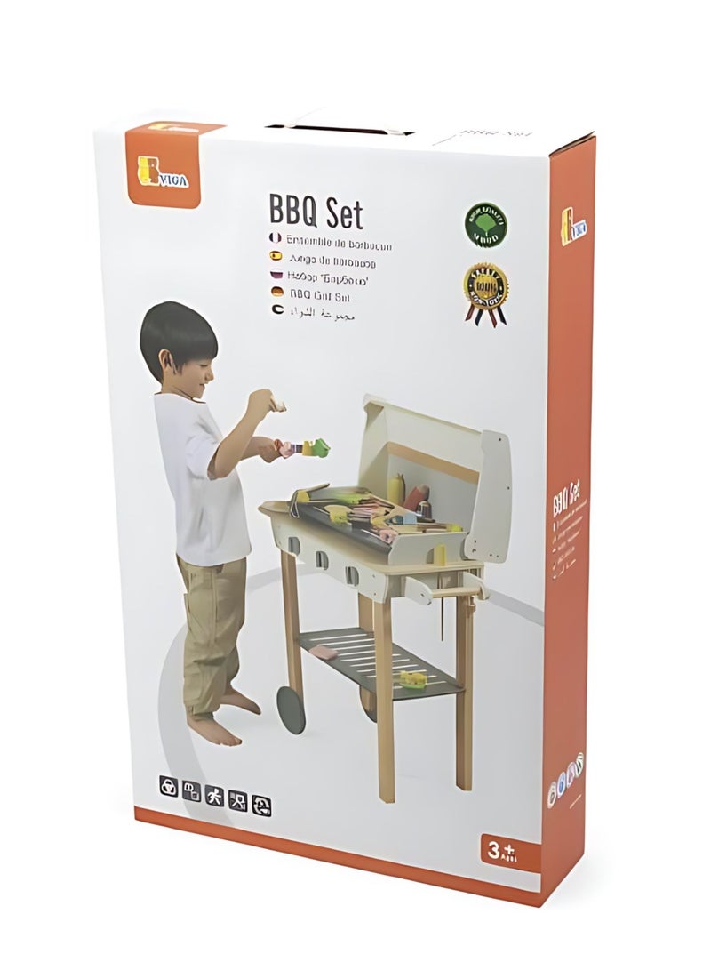 Wooden BBQ Grill Toy for Children, Large Set