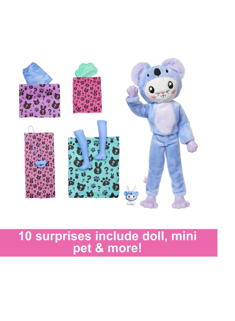 Cutie Reveal Costume-Themed Doll & Accessories with 10 Surprises, Bunny as a Koala