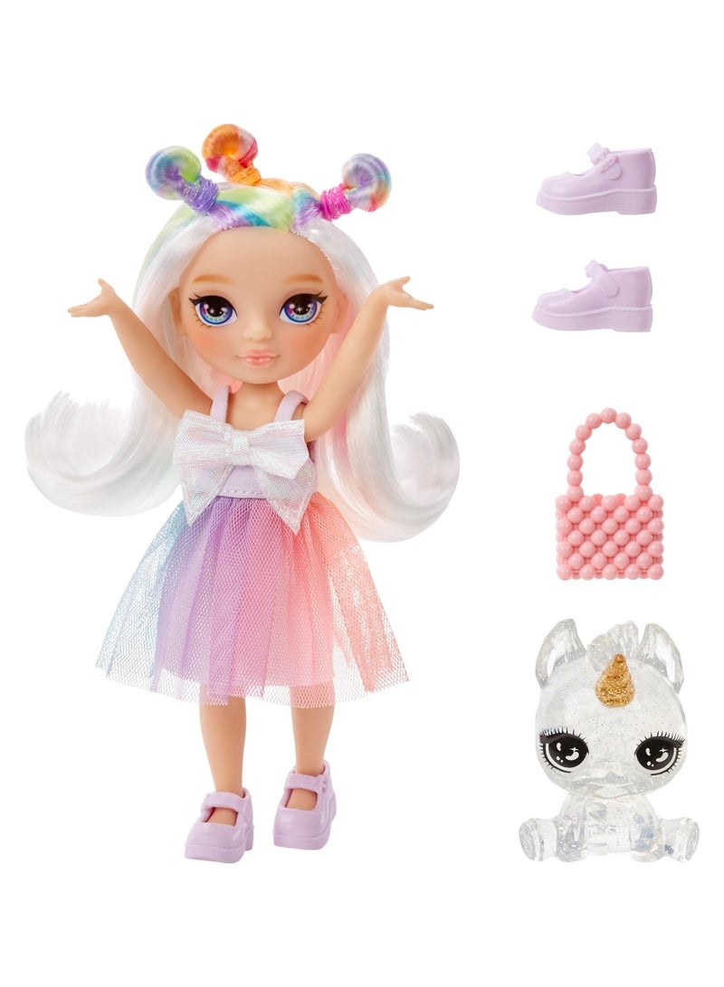 Rainbow High Littles - Opal Raine - Small & Articulable Fashion Doll 6-Inch with Bag and Magic Pet Unicorn