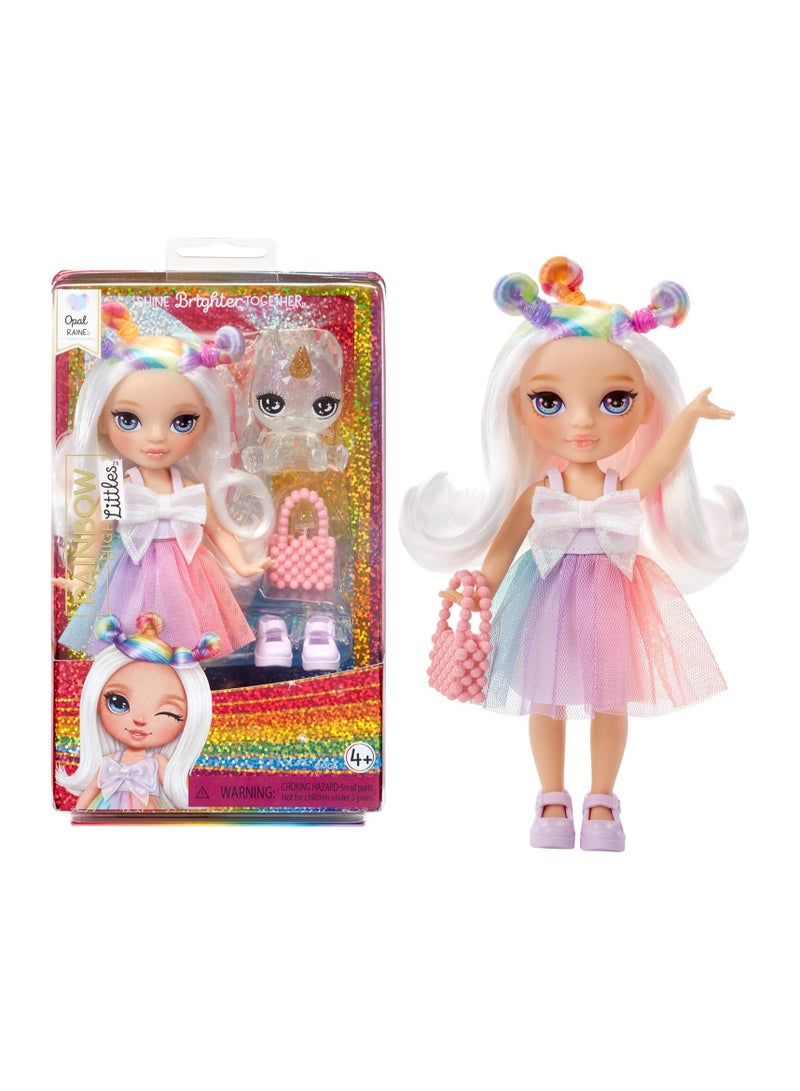 Rainbow High Littles - Opal Raine - Small & Articulable Fashion Doll 6-Inch with Bag and Magic Pet Unicorn