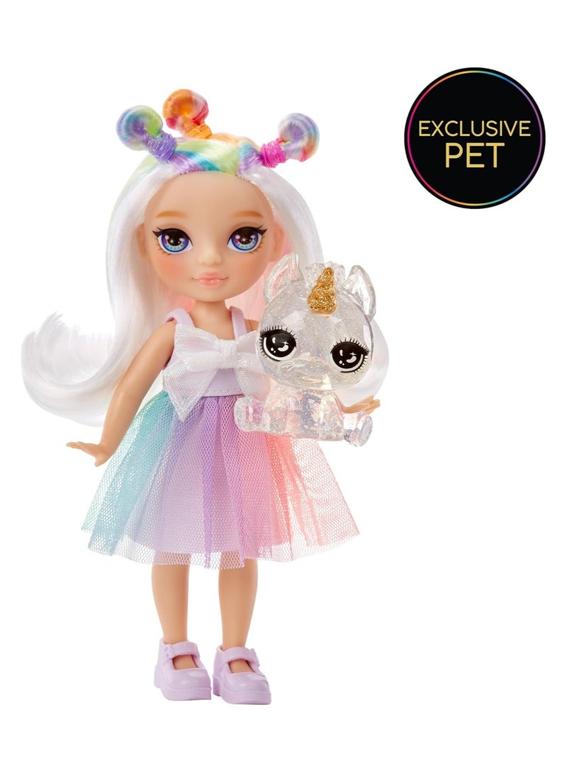 Rainbow High Littles - Opal Raine - Small & Articulable Fashion Doll 6-Inch with Bag and Magic Pet Unicorn