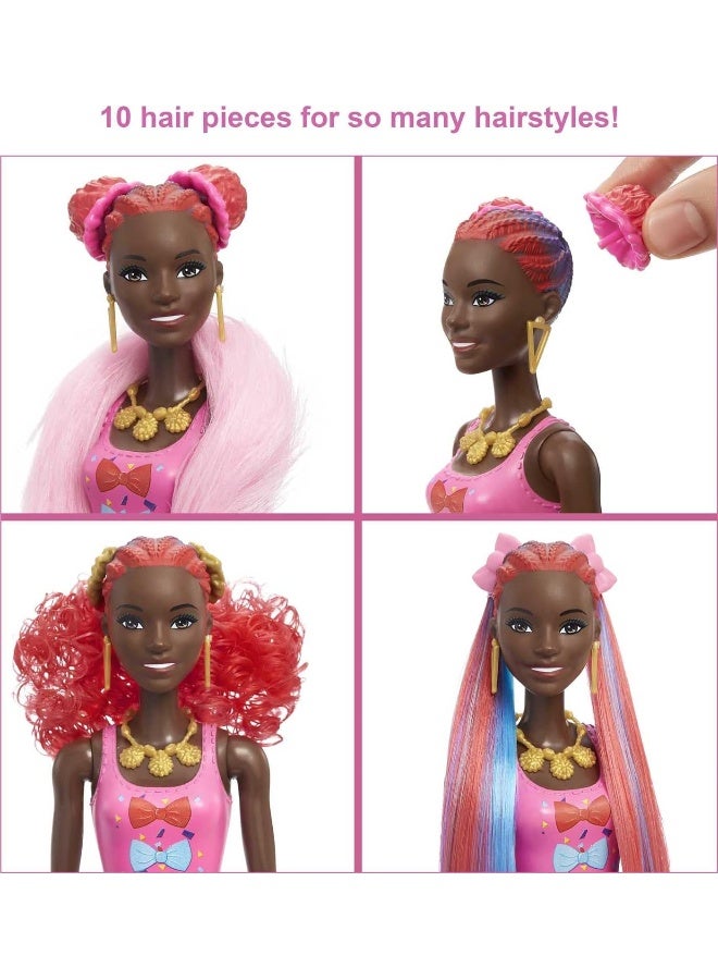 Barbie Color Reveal Glitter! Hair Swaps Doll, Glittery Blue with 25 Hairstyling & Party-Themed Surprises