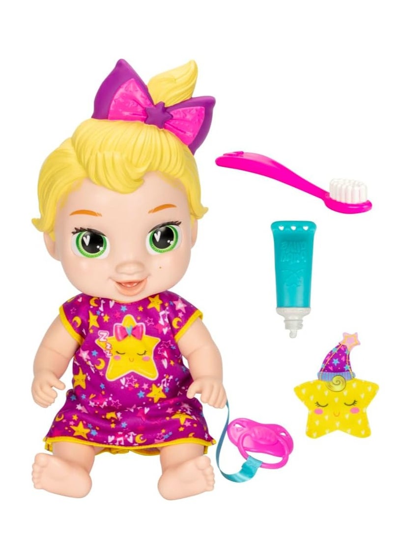 Baby Alive Lil Dreamer LaLa GooGoo Sleepy Baby Doll Set, Blonde Hair, Fun Sleepover Theme, Preschool Toys for Girls & Boys 3 Years & Up