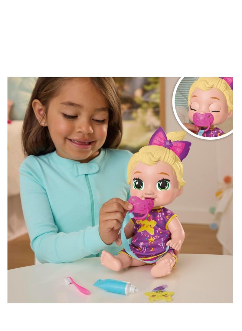 Baby Alive Lil Dreamer LaLa GooGoo Sleepy Baby Doll Set, Blonde Hair, Fun Sleepover Theme, Preschool Toys for Girls & Boys 3 Years & Up