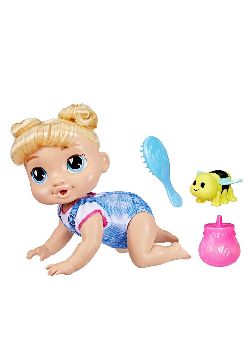 Baby Alive Crawl 'n Play Harper Hugs Electronic Crawling Baby Doll Set, Blonde Hair, Kids Toys for Girls; Boys 3 Years; Up, 10.75 Inches/27 cm