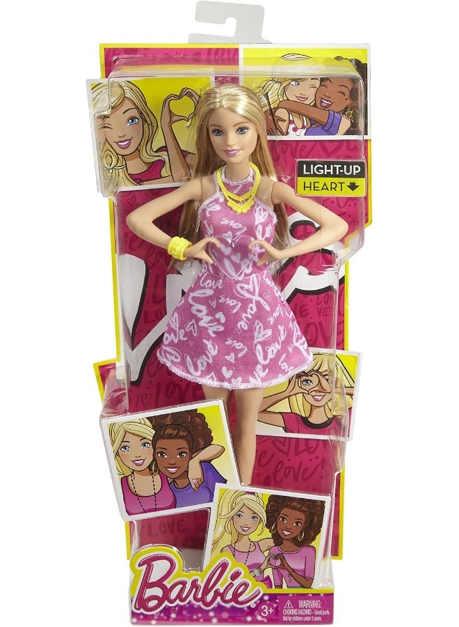 Barbie Light Up Heart Doll, Pink