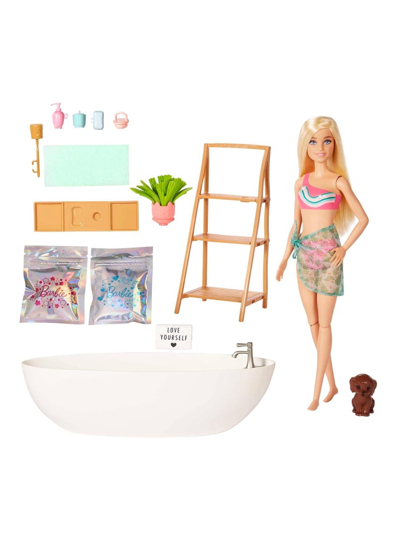 Barbie Doll And Bathtub Playset, Confetti Soap And Accessories