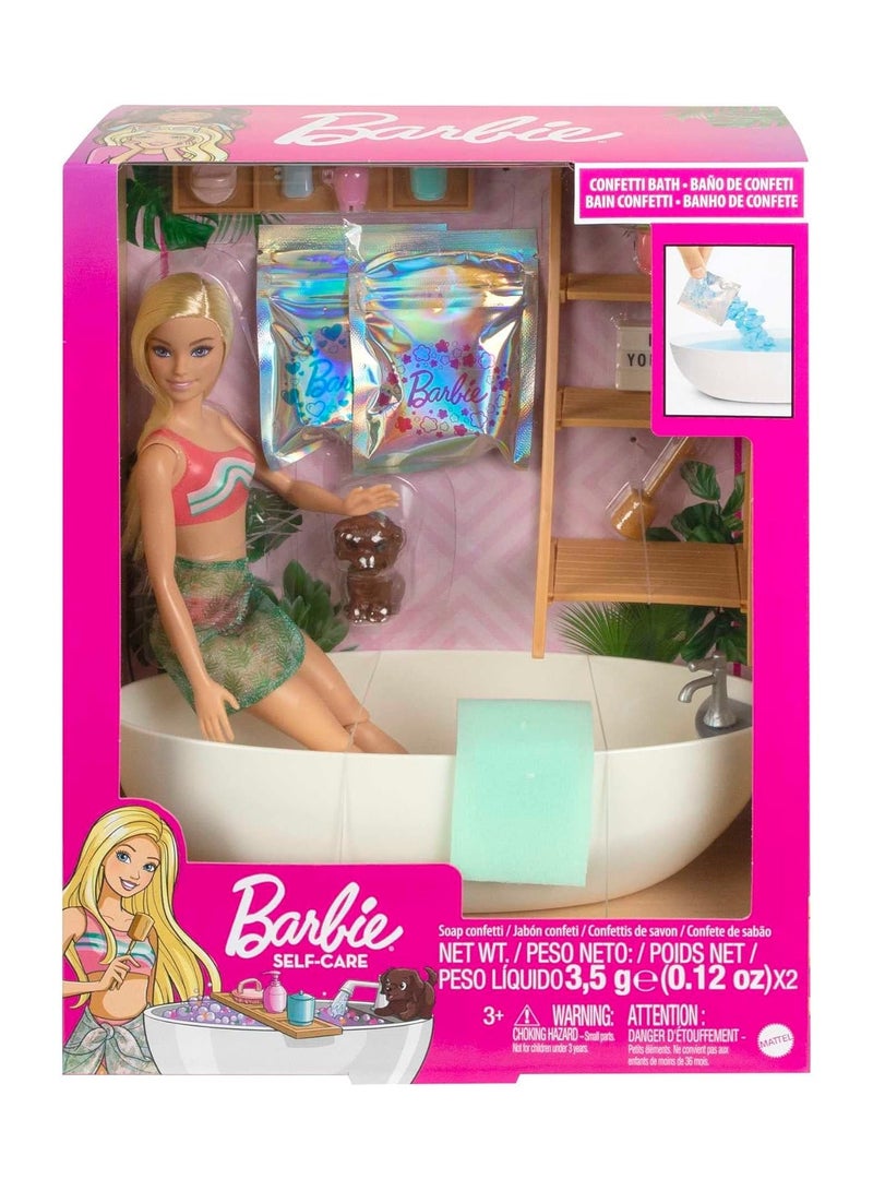 Barbie Doll And Bathtub Playset, Confetti Soap And Accessories