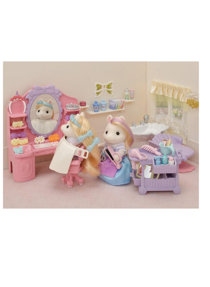 Pony's Hair Stylist Set | Multi-Color | Includes Hair Cart, Accessories, and Manely Pony Mother Serafina | Features Comb, Hair Tools, and Storage | Ages 3 & Up