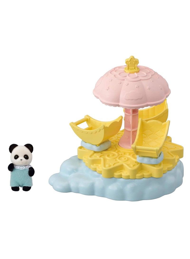 Baby Star Carousel |Includes Spinning Moon-Shaped Seats and Pookie Panda Baby Figure | Features Star Parasol for Carousel Motion | Ideal for Amusement Park Play | Ages 3 & Up