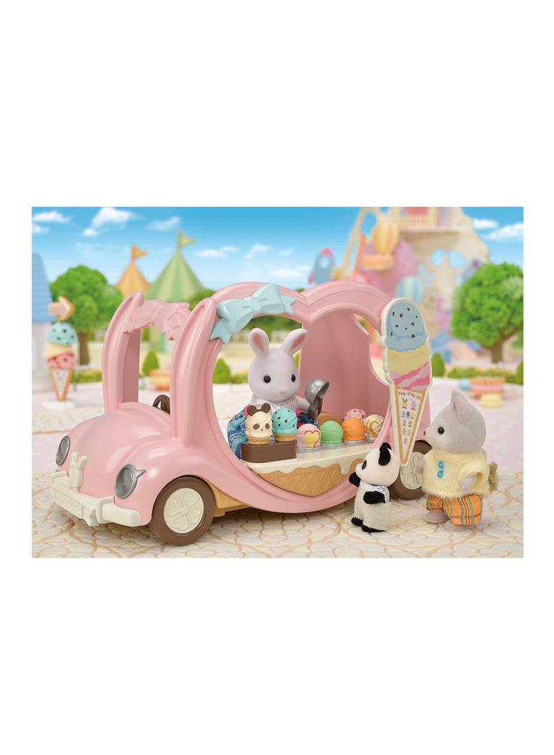 Ice Cream Van Playset | Includes Over 30 Ice Creams and Accessories | Rabbit Design | Removable Driver's Seat, Flip-Top Display Case & Themed Toppings | Ages 3 & Up