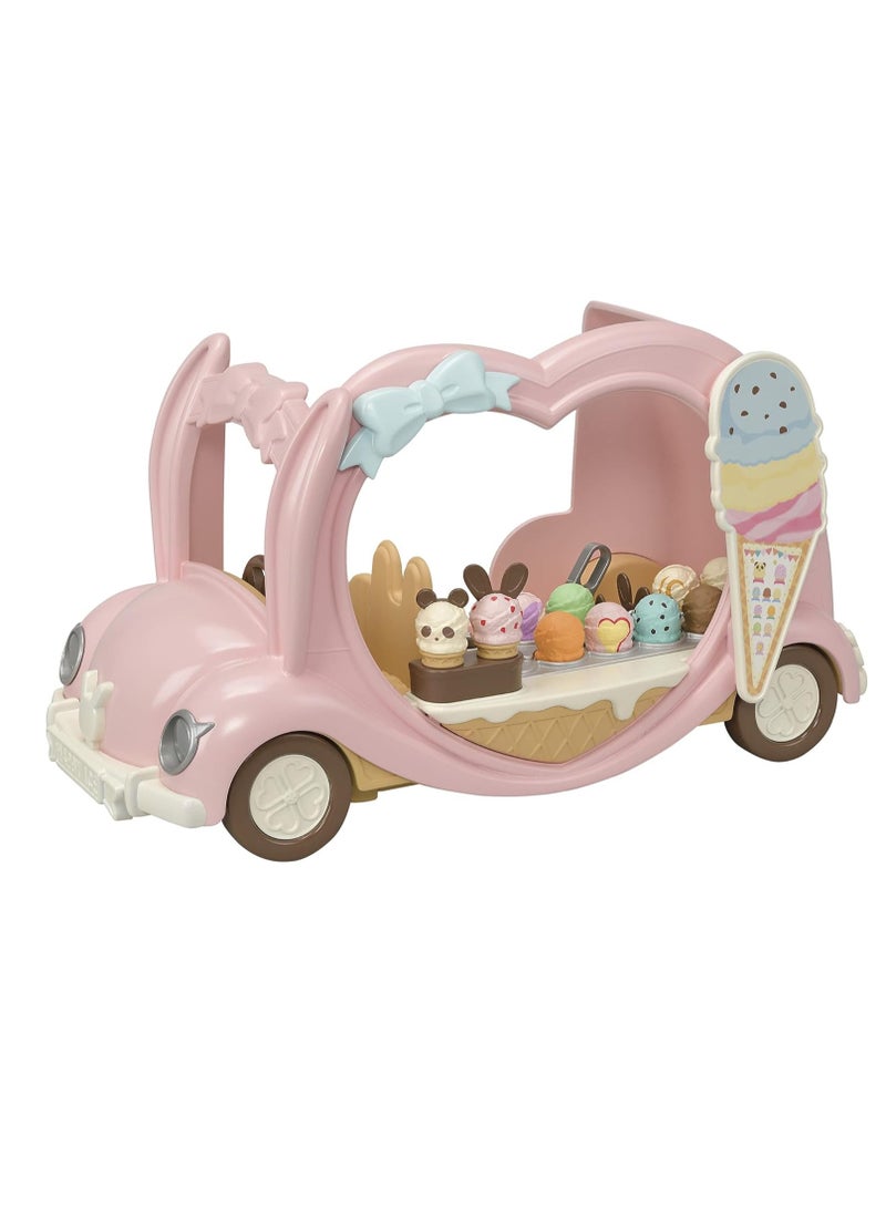 Ice Cream Van Playset | Includes Over 30 Ice Creams and Accessories | Rabbit Design | Removable Driver's Seat, Flip-Top Display Case & Themed Toppings | Ages 3 & Up