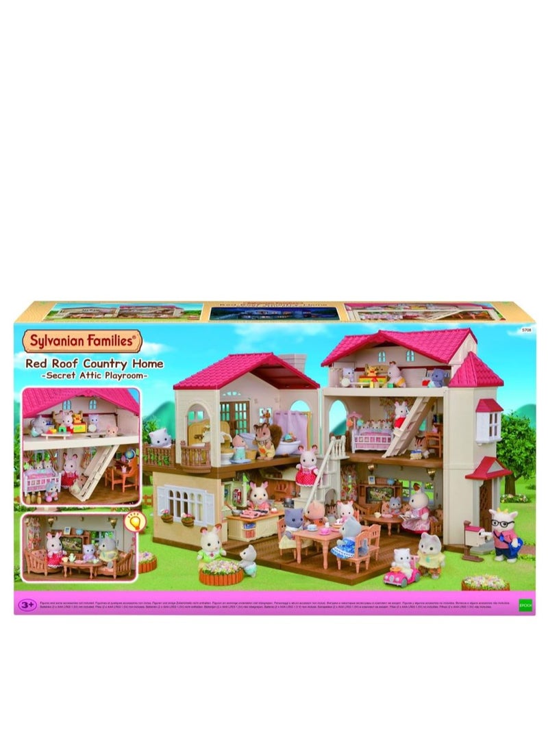 Dollhouse with Secret Attic - Hidden Room Playset for Imaginative Play