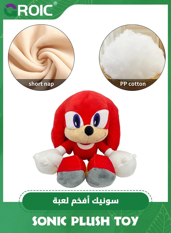 Red Sonic Knuckles Plush Toy - 12'' Super Soft Doll Animal Stuffed, Animal Soft Stuffed Sonic Stuffed, Perfect for Sonic Fans, Soft Hugging Gifts for Kids