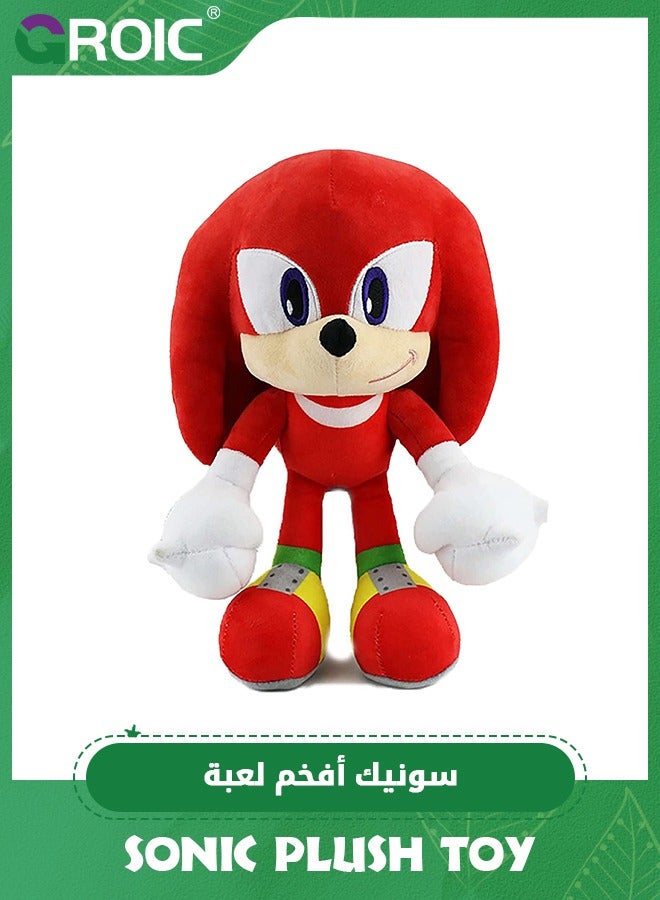 Red Sonic Knuckles Plush Toy - 12'' Super Soft Doll Animal Stuffed, Animal Soft Stuffed Sonic Stuffed, Perfect for Sonic Fans, Soft Hugging Gifts for Kids