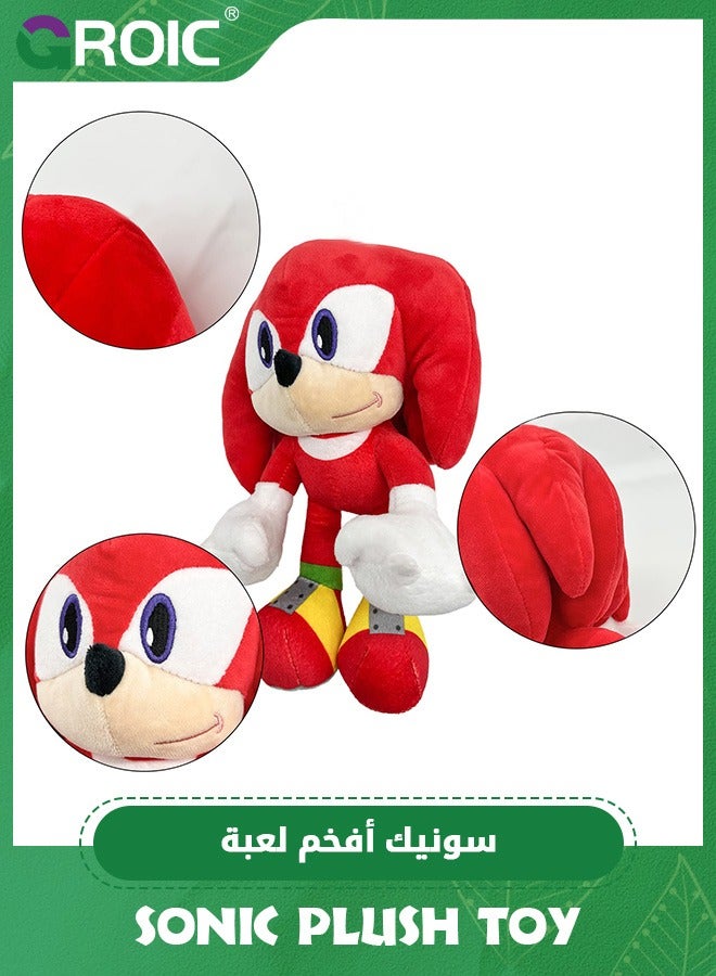 Red Sonic Knuckles Plush Toy - 12'' Super Soft Doll Animal Stuffed, Animal Soft Stuffed Sonic Stuffed, Perfect for Sonic Fans, Soft Hugging Gifts for Kids