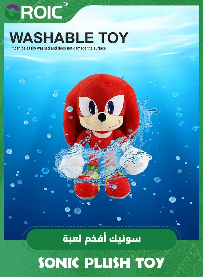 Red Sonic Knuckles Plush Toy - 12'' Super Soft Doll Animal Stuffed, Animal Soft Stuffed Sonic Stuffed, Perfect for Sonic Fans, Soft Hugging Gifts for Kids