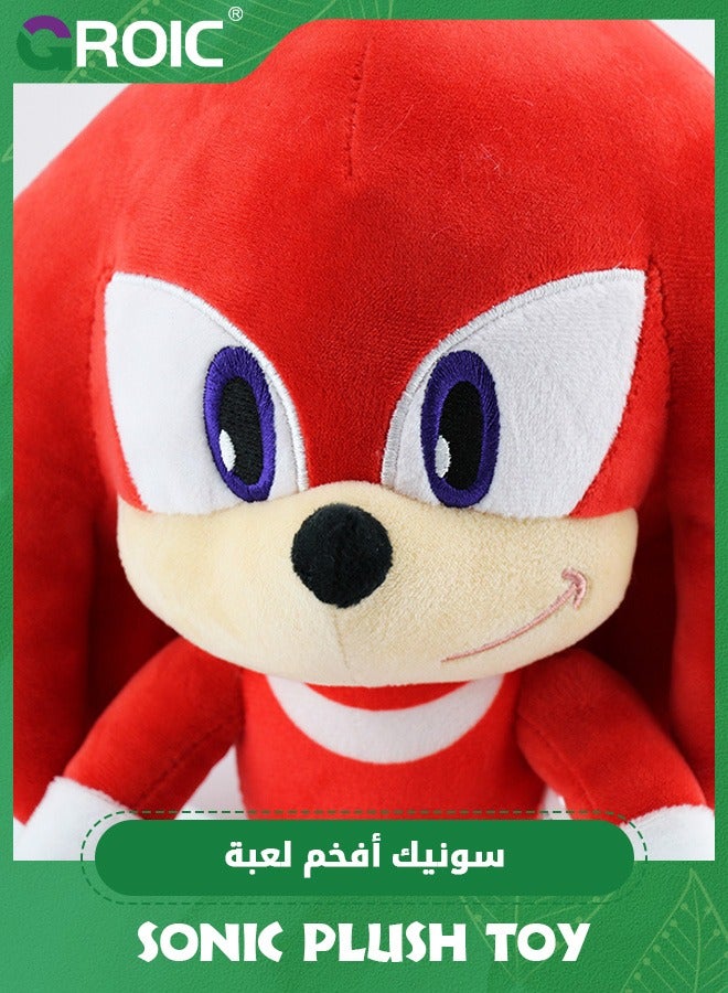 Red Sonic Knuckles Plush Toy - 12'' Super Soft Doll Animal Stuffed, Animal Soft Stuffed Sonic Stuffed, Perfect for Sonic Fans, Soft Hugging Gifts for Kids