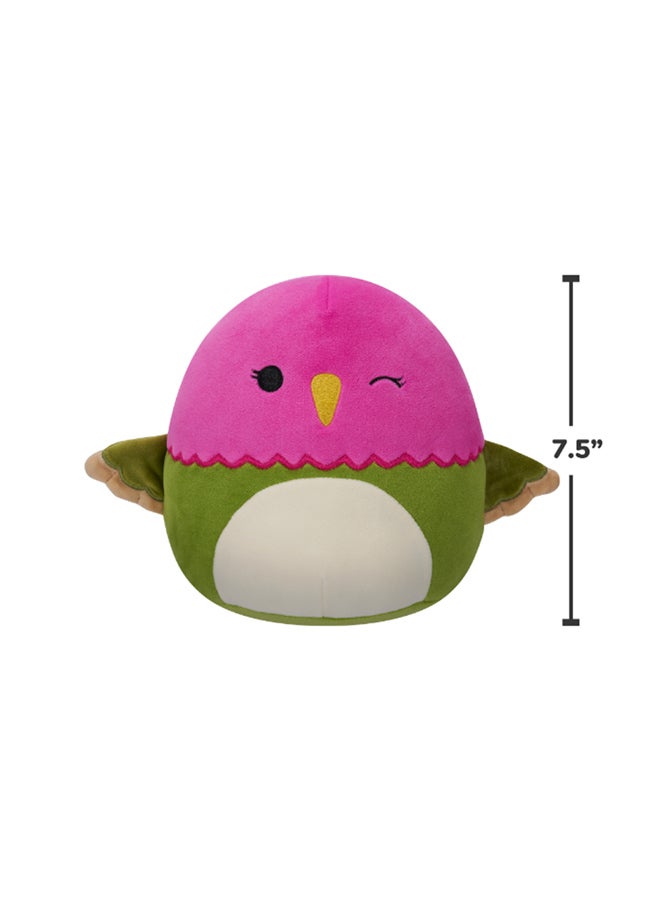 7.5 inch Little Plush Na Ima Pink N Green Hmngbrd Officially Licensed Kellytoy Plush Toy Colorful Soft Gift for Kids Girls & Boys Washable Squishy Stuff Toy Multicolor All Age