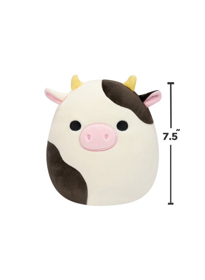 7.5 inch Little Plush Connor Black & White Cow Officially Licensed Kellytoy Plush Toy Colorful Soft Gift for Kids Girls & Boys Washable Squishy Stuff Toy Multicolor All Age