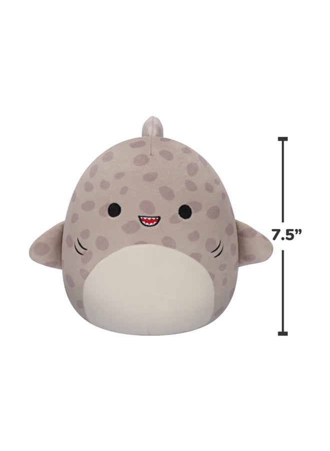 7.5 inch Little Plush Azi the Grey Leopard Shark Officially Licensed Kellytoy Plush Toy Colorful Soft Gift for Kids Girls & Boys Washable Squishy Stuff Toy Multicolor All Age