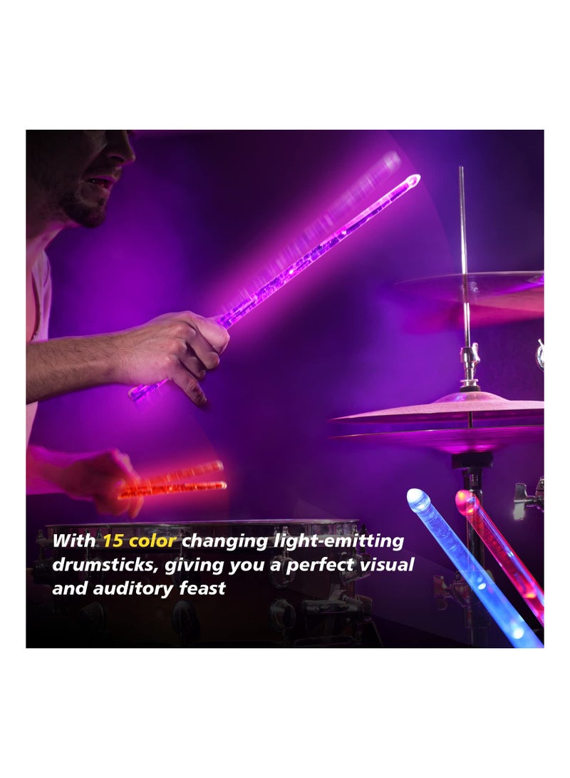 Rechargeable Glow LED Drum Sticks, Cool Drummer Gifts, Plastic Drum Sticks