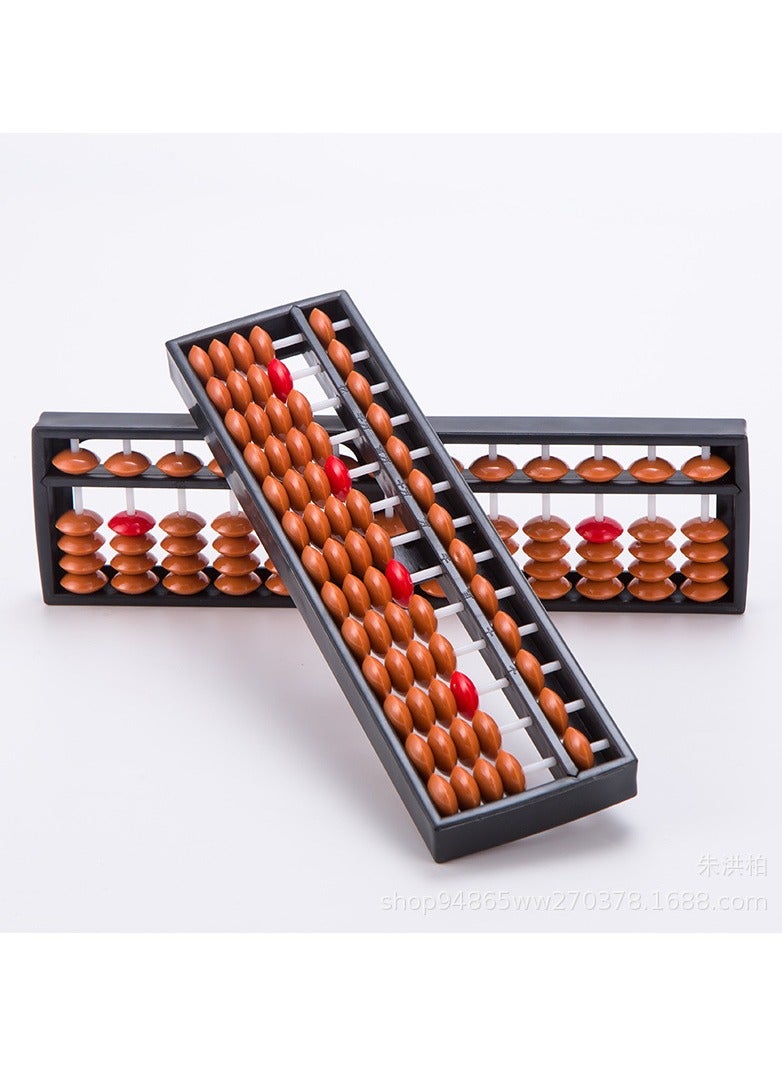 Educational Vintage Wooden Abacus Set 2 Pieces for Kids Japanese Chinese Style with Reset Function Brown Color