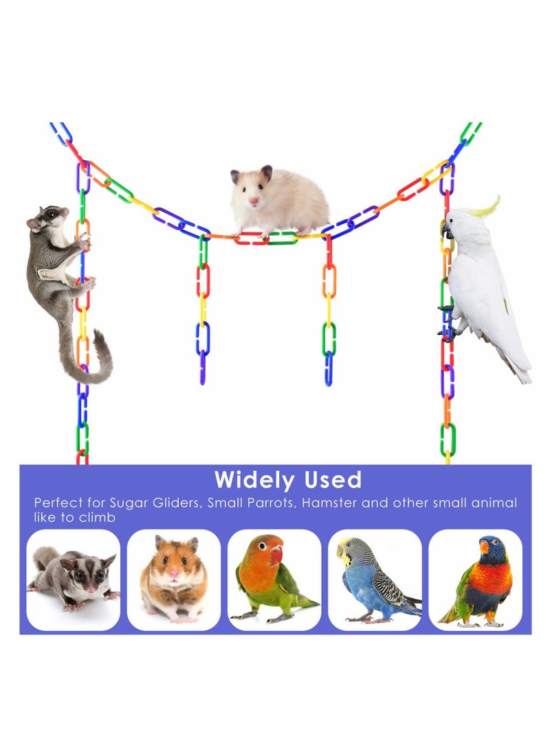 Colorful Plastic Chain Links for Birds, 200PCS Rainbow DIY Clips for Swing Climbing and Cage Toys