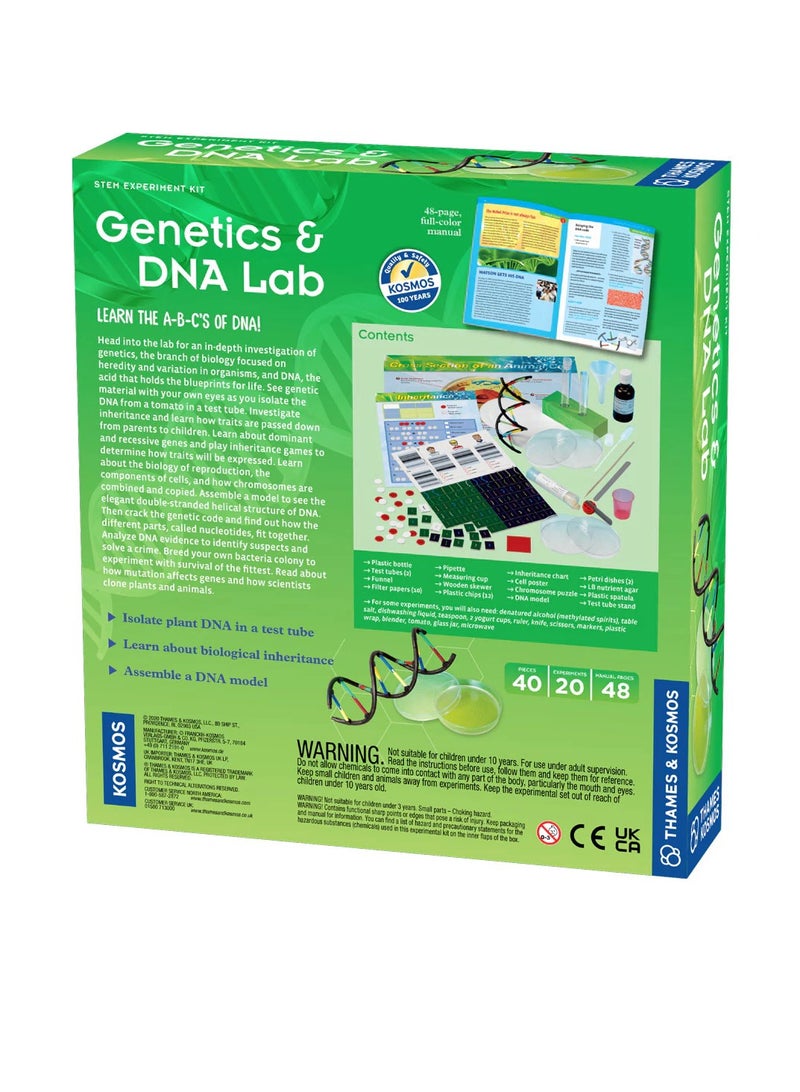 Thames & Kosmos Genetics & DNA :Build a Model, Extract DNA & Solve a Crime Scene Mystery and to  Explore Genetics, DNA, and Heredity, Hands-On Science Learning