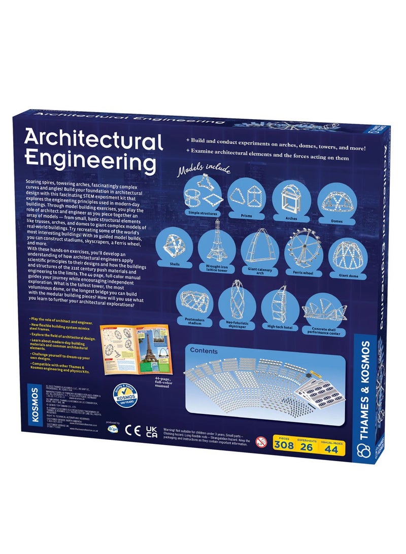 Thames & Kosmos Architectural Engineering - Educational Construction Toy and STEM Building Kit for Kids to Build & Design Structures