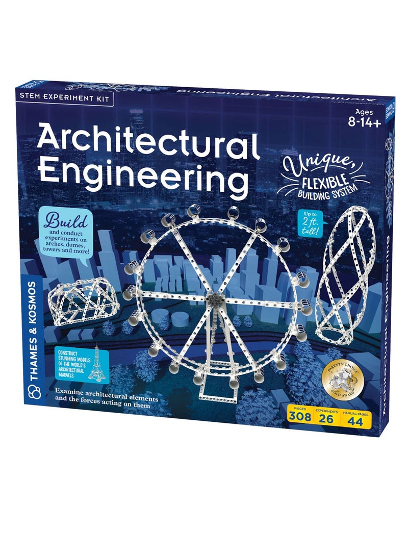 Thames & Kosmos Architectural Engineering - Educational Construction Toy and STEM Building Kit for Kids to Build & Design Structures