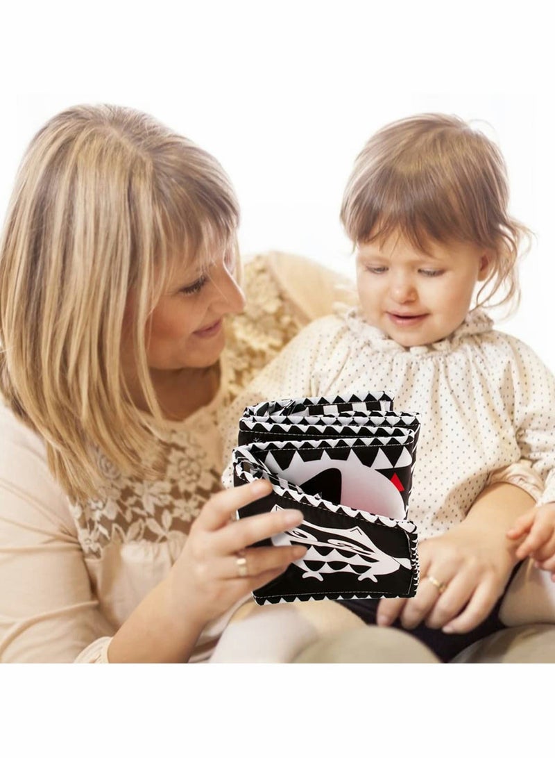 Black and White Cloth Books   High Contrast Baby Cloth Book for Early Education, Infant Tummy time Mat, Three Dimensional Can Be Bitten and Tear Not Rotten Paper 0 3 Years Old Baby Toys