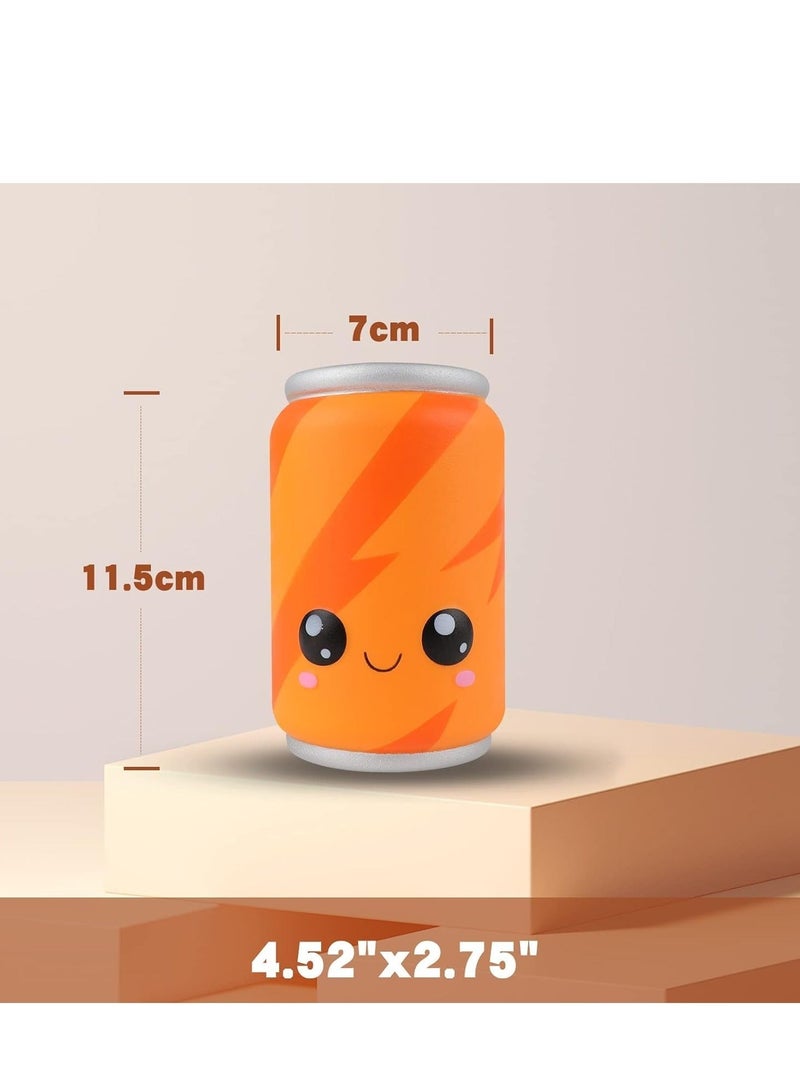 4.9 Inch Squishies, Slow Rising Stress Relief Toy in Orange Can Design for Kids and Adults