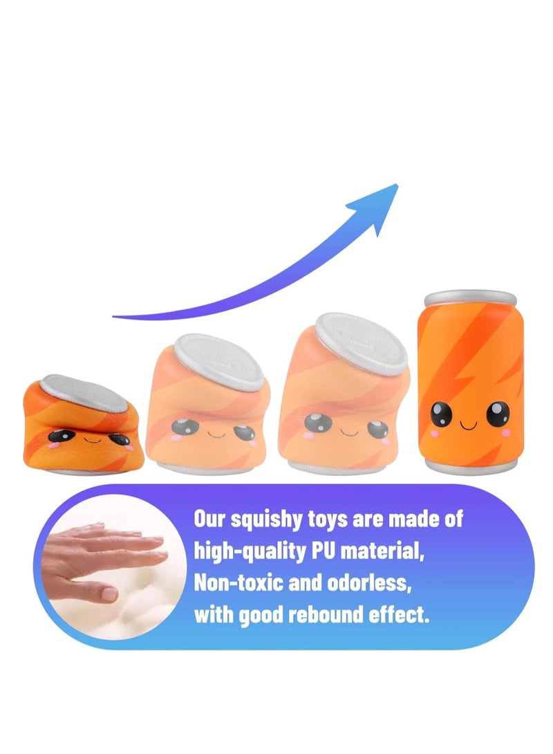 4.9 Inch Squishies, Slow Rising Stress Relief Toy in Orange Can Design for Kids and Adults