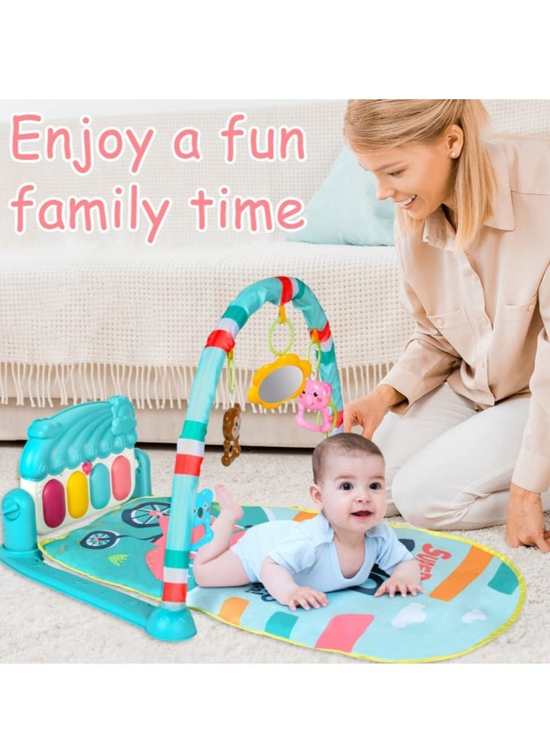 Baby Play Mat, Large Play & Learn Infant Gym Toys Piano Activity, Early Development Activity Baby Play Mat Toy Gift for 0-36 Months Girl Boy - Easy to Disassemble and Washable