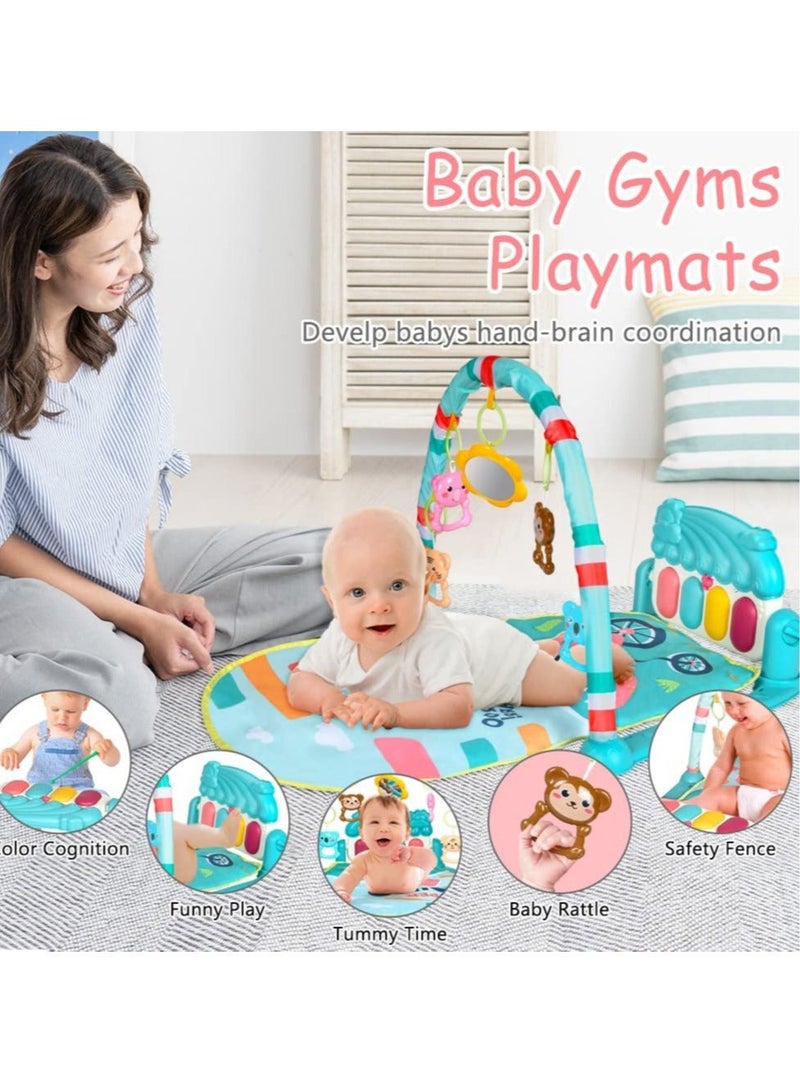 Baby Play Mat, Large Play & Learn Infant Gym Toys Piano Activity, Early Development Activity Baby Play Mat Toy Gift for 0-36 Months Girl Boy - Easy to Disassemble and Washable