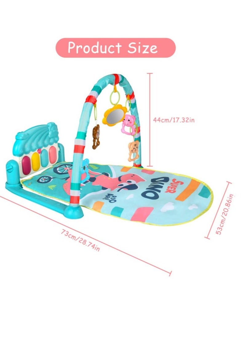 Baby Play Mat, Large Play & Learn Infant Gym Toys Piano Activity, Early Development Activity Baby Play Mat Toy Gift for 0-36 Months Girl Boy - Easy to Disassemble and Washable