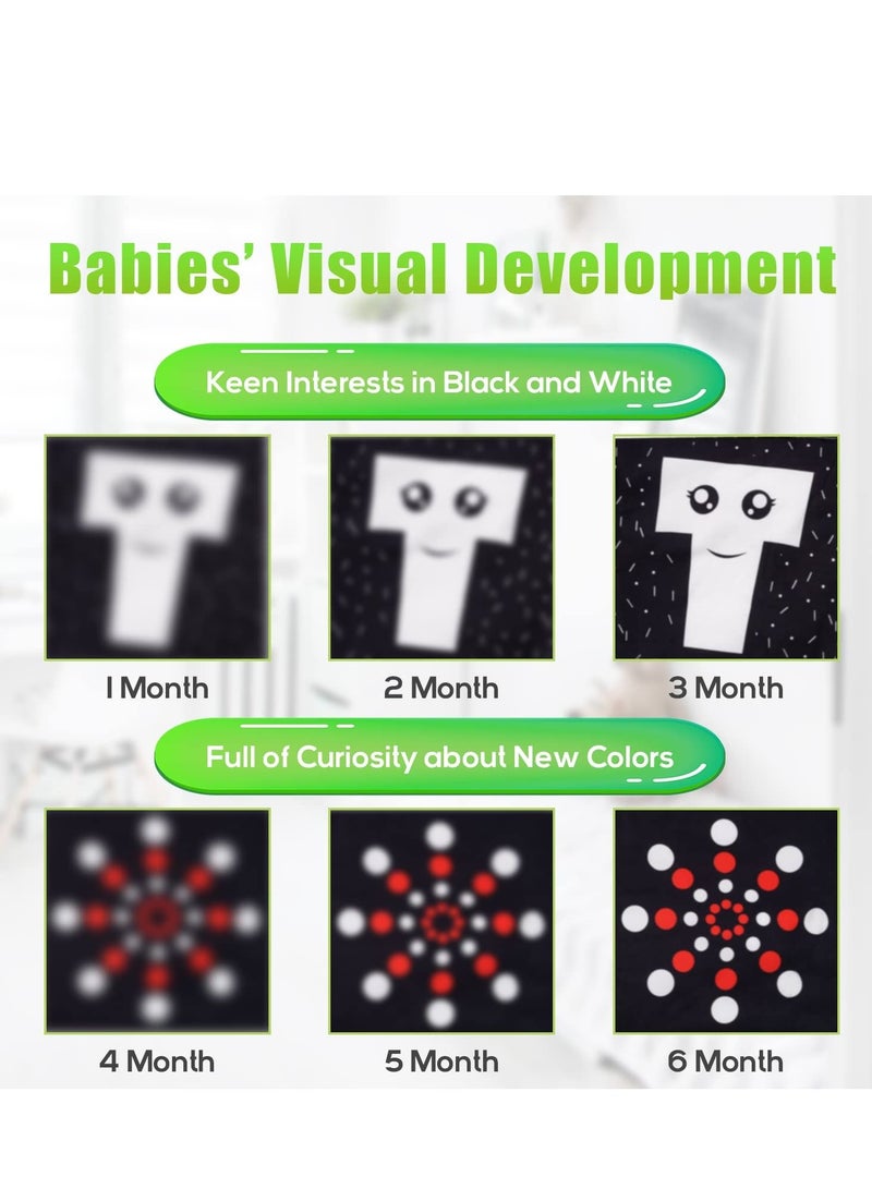 Baby Early Education Cloth Book Black and White High Contrast Baby Sensory Toys 0-6 Months Boy / Girl's Torn Three-dimensional Book Bed Surround Sound Cloth Book